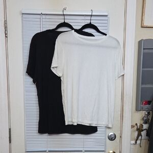 Nine West Soft Spun Tee Set - Black & White